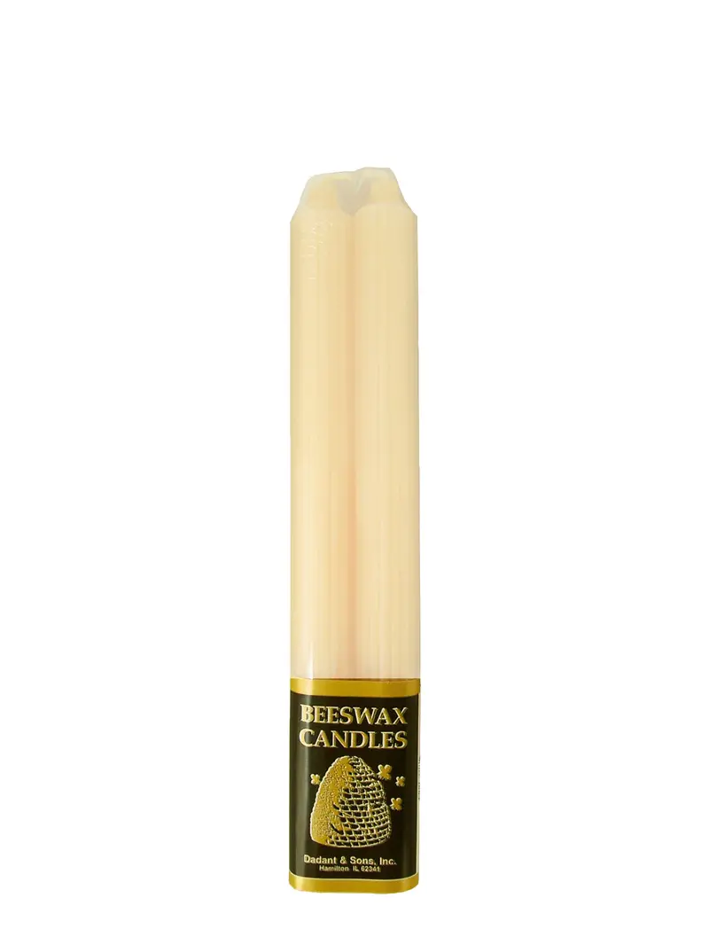 Dadant Ivory Beeswax Taper Candles – Compact 9-Inch Size, 2-Pack 1