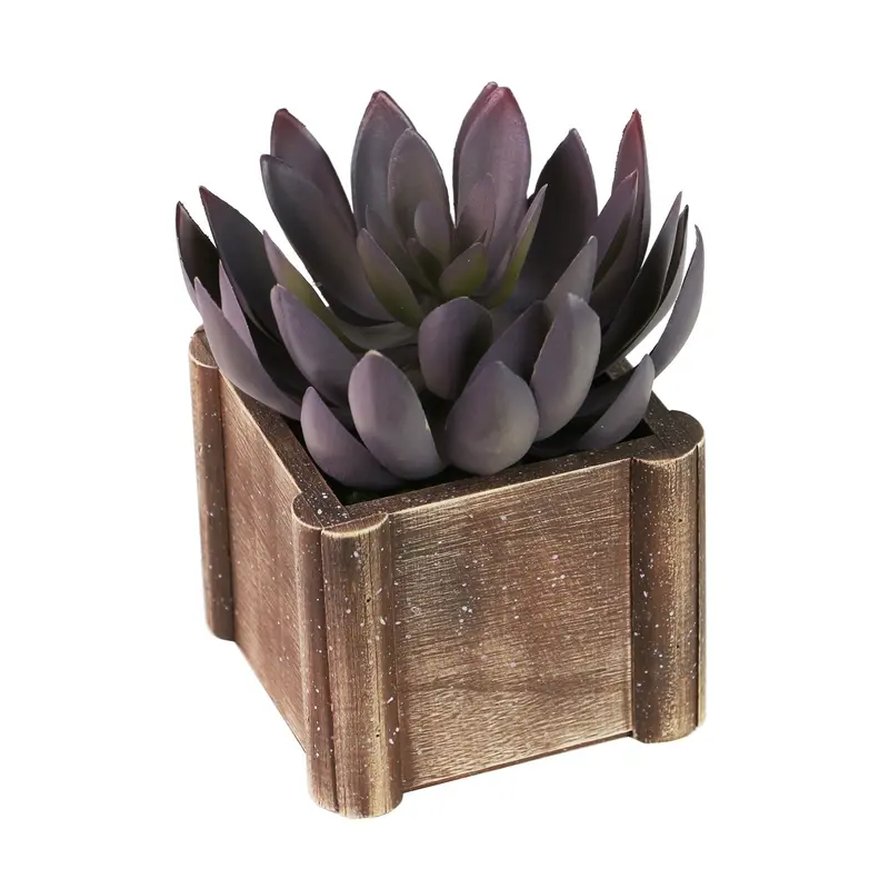 Deep Purple Succulent Replica – Realistic Faux Plant 1