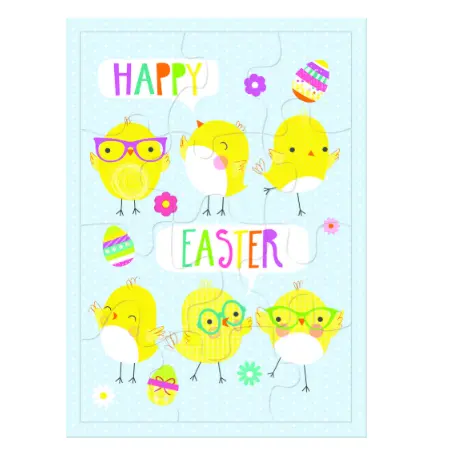 Design Design Easter Chicks Puzzle Greeting Card – Interactive Card + Envelope 1