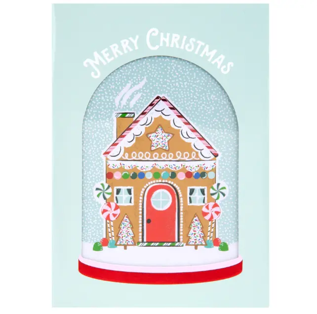 Design Design Gingerbread House In Dome Greeting Card With Envelope 1