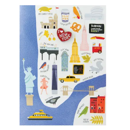 Design Design Manhattan-Themed Note Card – Iconic Nyc Illustration 1
