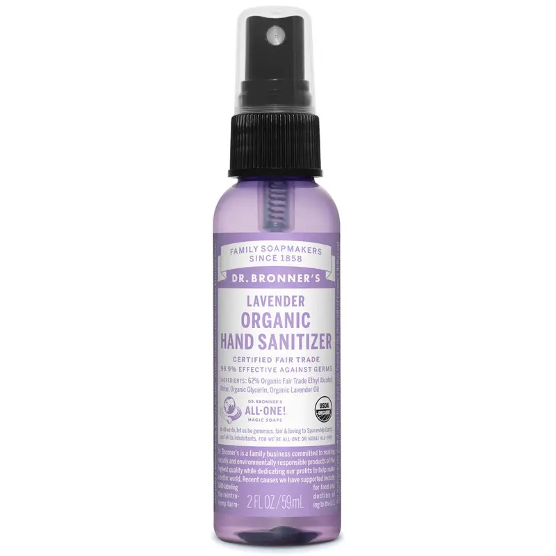Dr. Bronner’S Organic Lavender Hand Sanitizer – 2 Fl Oz Travel Size 1