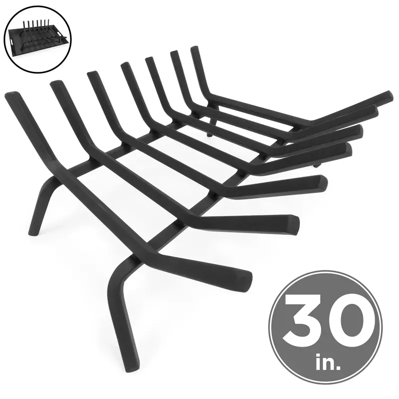 Dual-Function Steel Fireplace Grate – Log Rack With Integrated Ash Tray 3