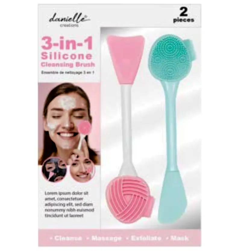 Dual Silicone Facial Cleansing Brush Set – 3-In-1 Design 1