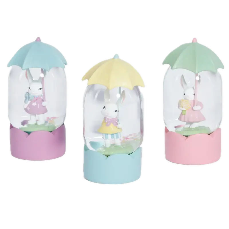 Easter Bunny Umbrella Water Globe – Vibrant Color Options, Sold Separately 1