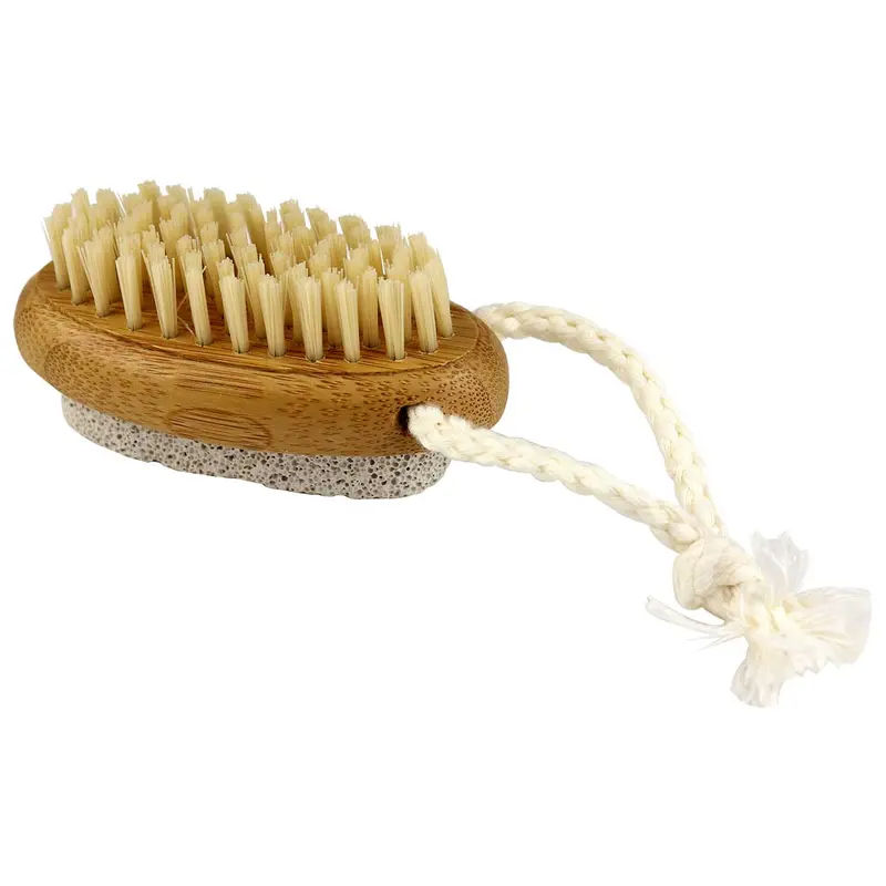 Eco-Friendly Bamboo Nail Brush With Natural Pumice Scrub 1