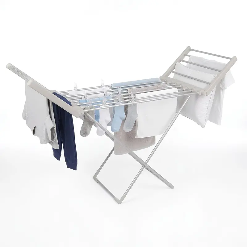 Electric Heated Clothes Dryer Rack – 220W, 50Hz – Silver Finish 1