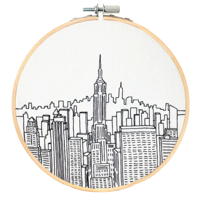 Embroidery & Sage Nyc Skyline Embroidery Kit – Top Of The Rock Design 1