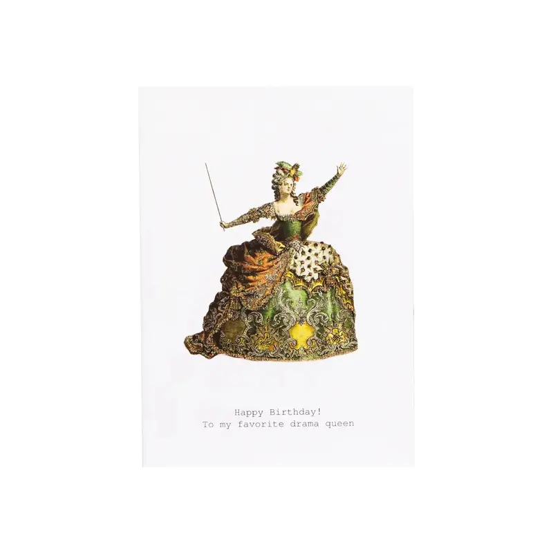 'Favorite Drama Queen' Birthday Card – 3.5" × 5" Sparkly Humorous Celebration Card 1