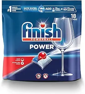 Finish Classic Powerball Dishwasher Tablets – 18-Count Effervescent Cleaners 1