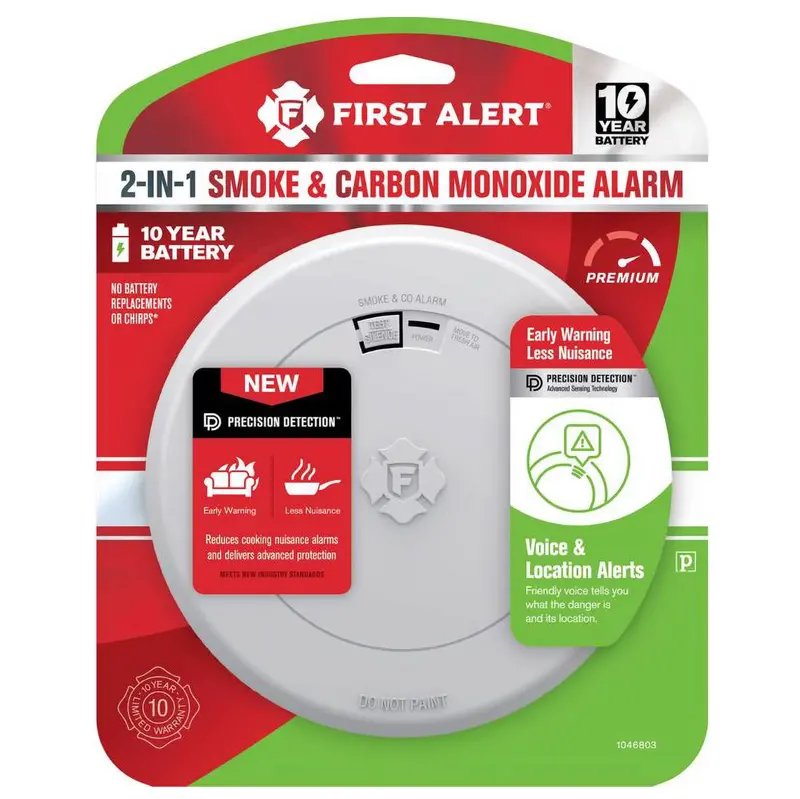 First Alert 10-Year Sealed Battery Smoke & Co Detector – Photoelectric Sensor, Dual Protection 1