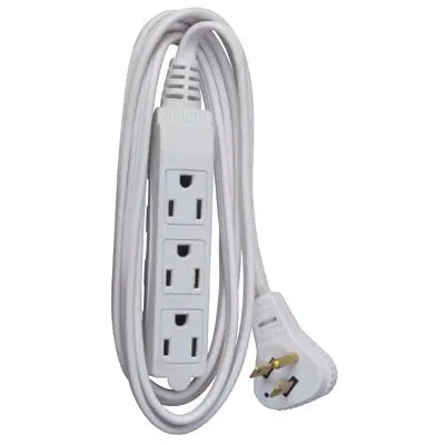 Flat-Plug 6-Foot Extension Cord – Compact White Design 1