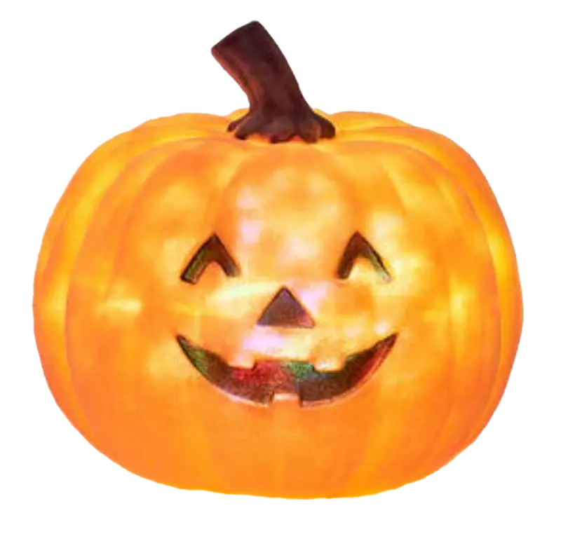 Flocked Rotating Jack-O'-Lantern Decoration – Halloween Light Display, 9-Inch 1