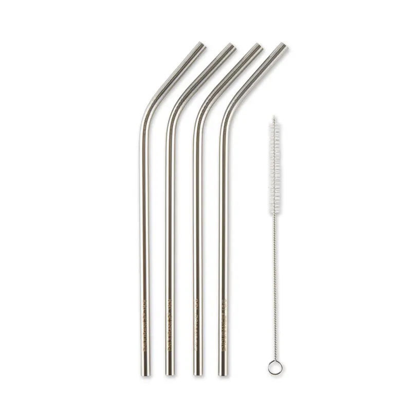 Four-Piece 8.5-Inch Reusable Drinking Straws 1