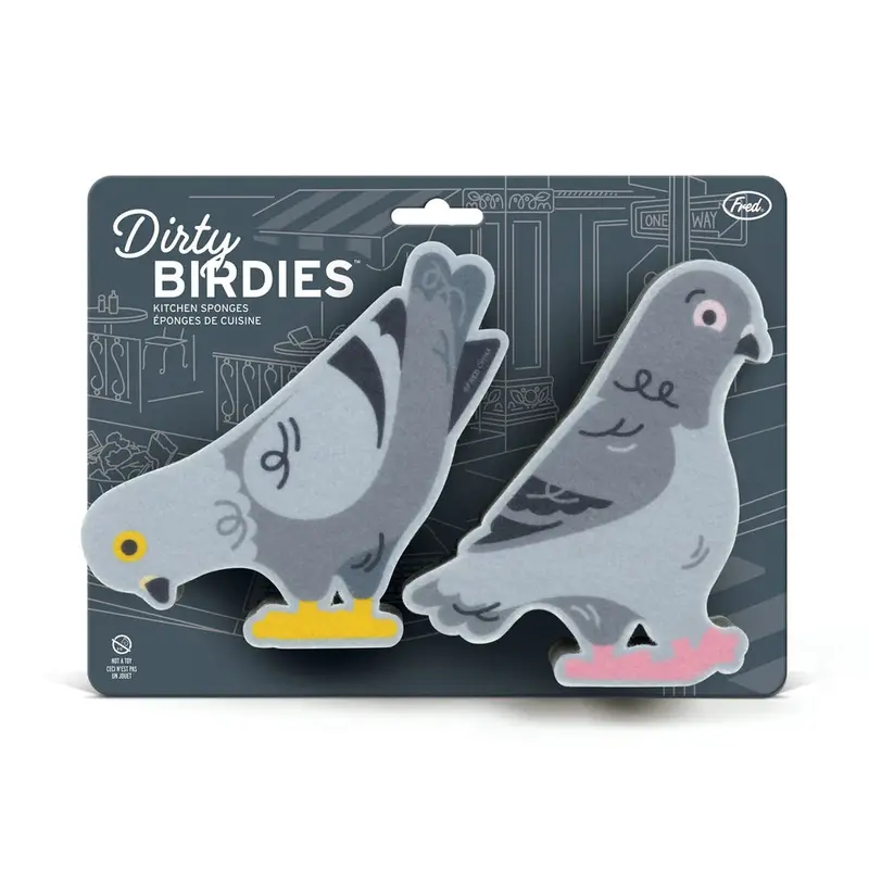 Fred Dirty Birdies Pigeon-Themed Scrub Sponges – 2-Pack 1