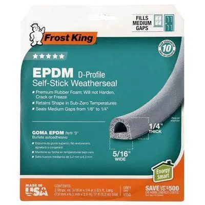 Frost King Extreme-Duty Rubber Weatherseal Tape – 5/16" X 1/4" X 17 Ft 1