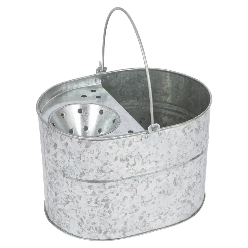 Galvanised Mop Bucket With Integrated Wringer System 1