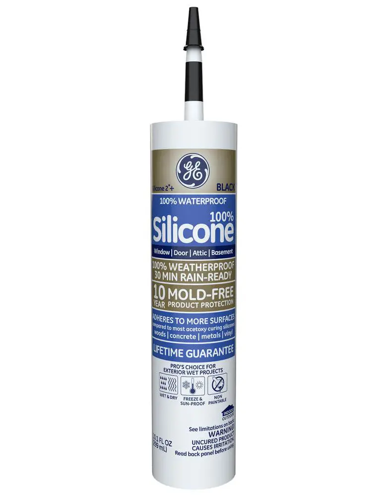 Ge Silicone 2+ Black Sealant – Premium Window & Door Caulk With Mold Resistance And Uv Stability 1