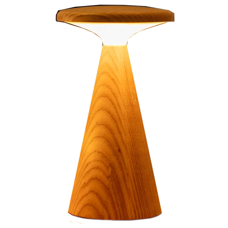 Gingko Sylva Large Table Lamp – Modern Ash Wood Finish 1