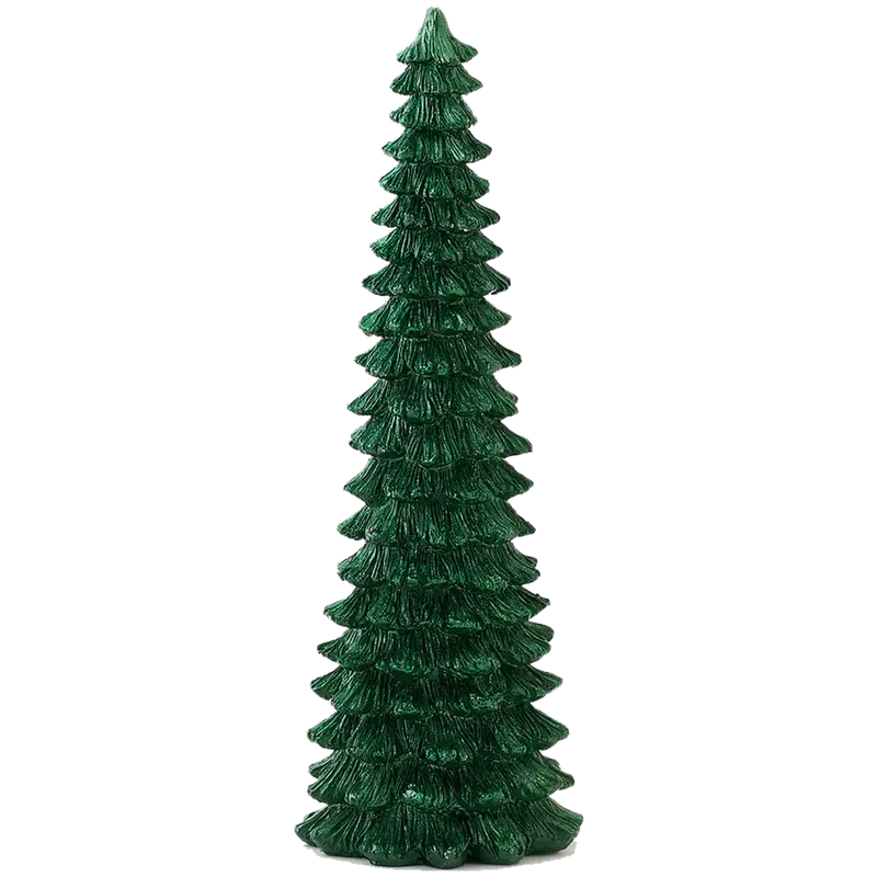 Glistening Green Christmas Tree Candle – Large 11-Inch Decorative Candle 1