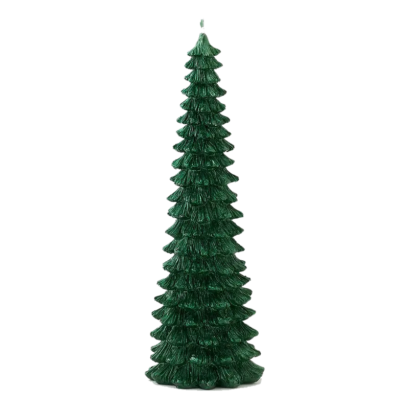 Glistening Green Tree Candle – Medium 9.25-Inch Holiday Aroma Candle 1