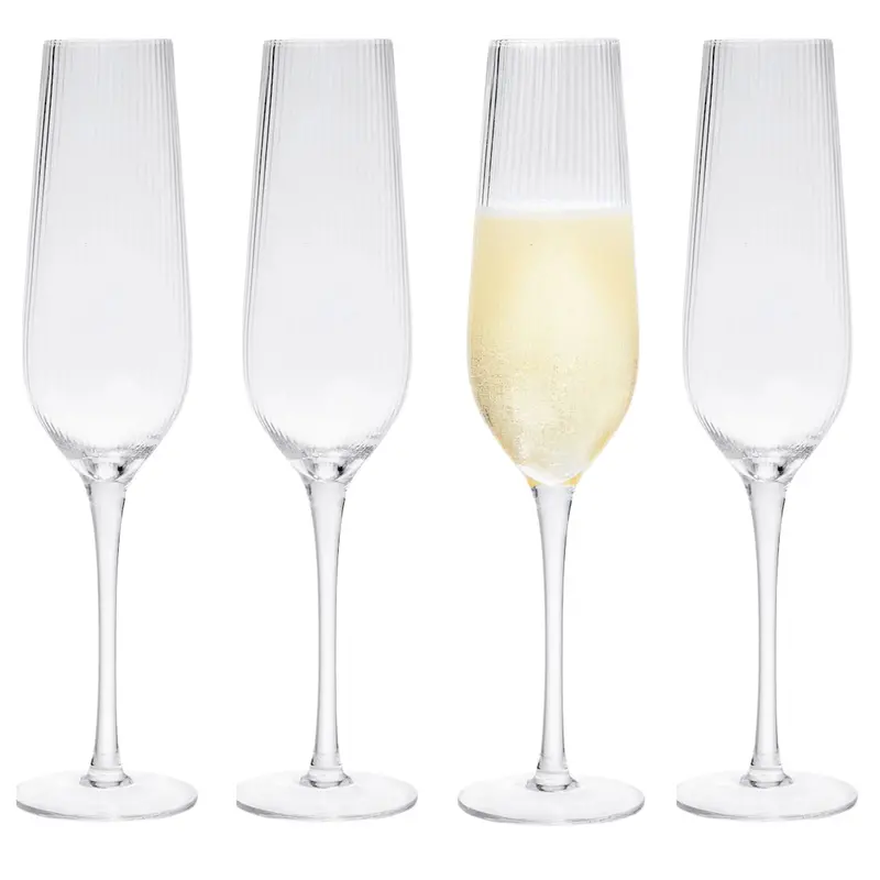 Godinger Divo Optic Champagne Flutes – Set Of 4 Elegant Sparkling Drinkware 1