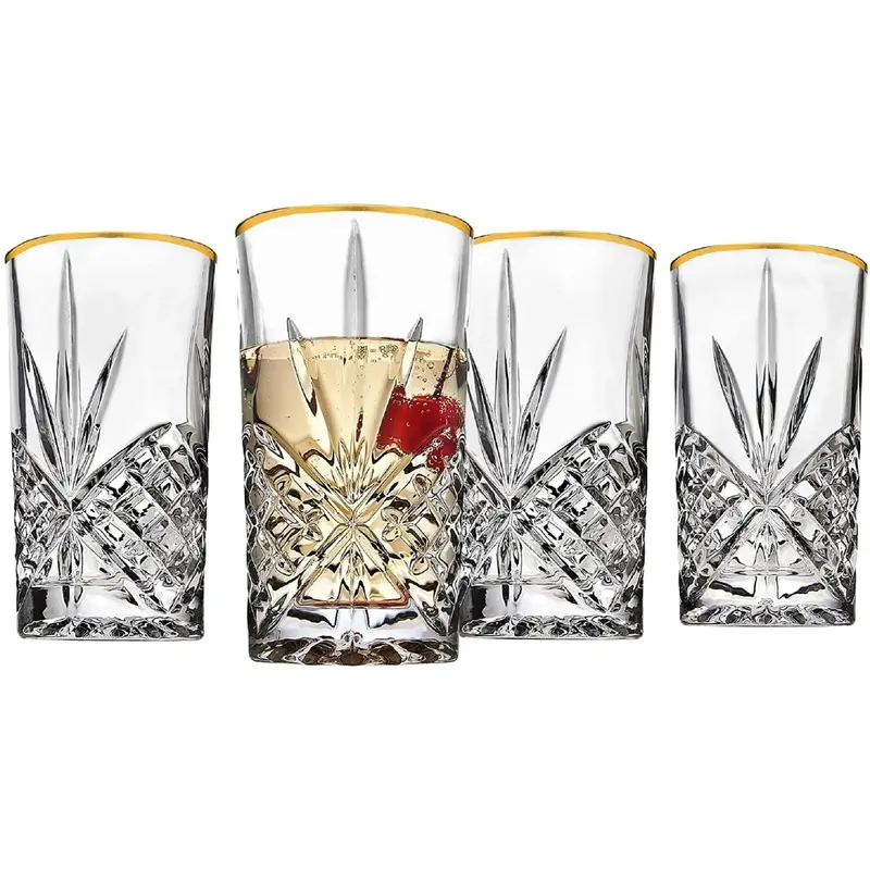 Godinger Dublin Crystal Highball Glasses – Premium 4-Piece Set 1