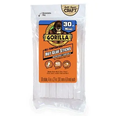 Gorilla Mini Hot Glue Stick Refills – 30 Count 1