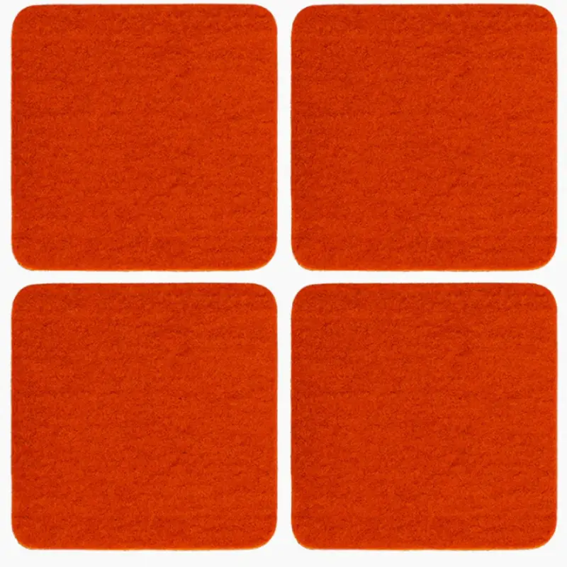 Graf Lantz Bierfilzl Square Felt Coasters – Orange Set Of 4 1