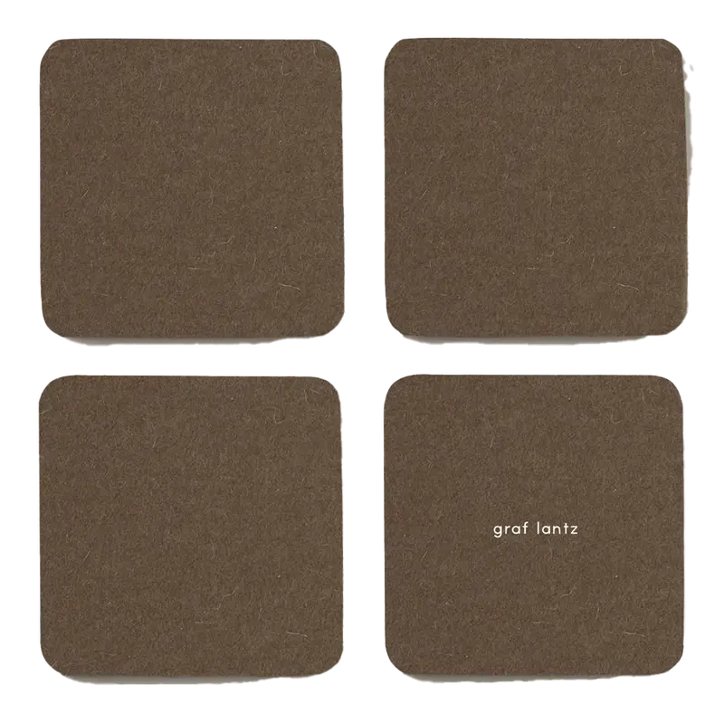 Graf Lantz Cumin Felt Coaster Set – 4-Pack Square Bierfilzl 1