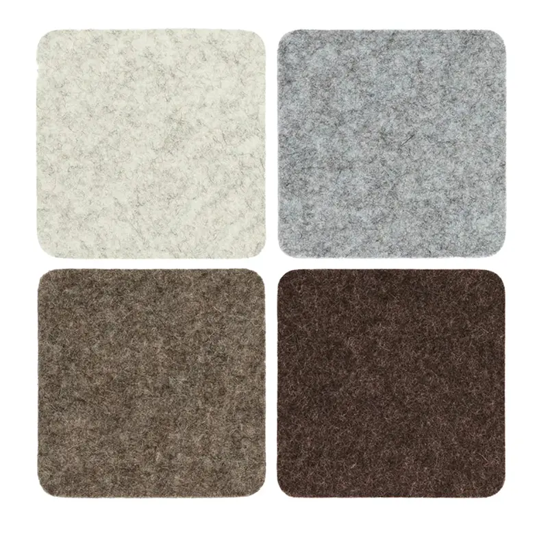 Graf Lantz Earth-Tone Felt Coasters – Square Set Of Four 1