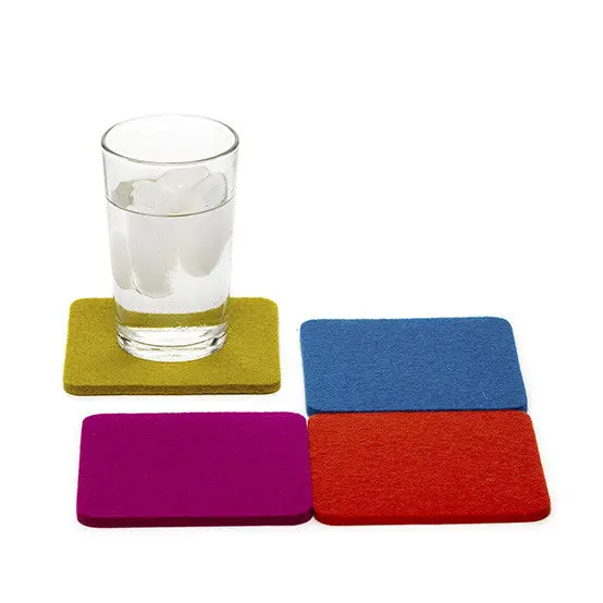 Graf Lantz Electric Blue Felt Coasters – Square, 4-Pack 1