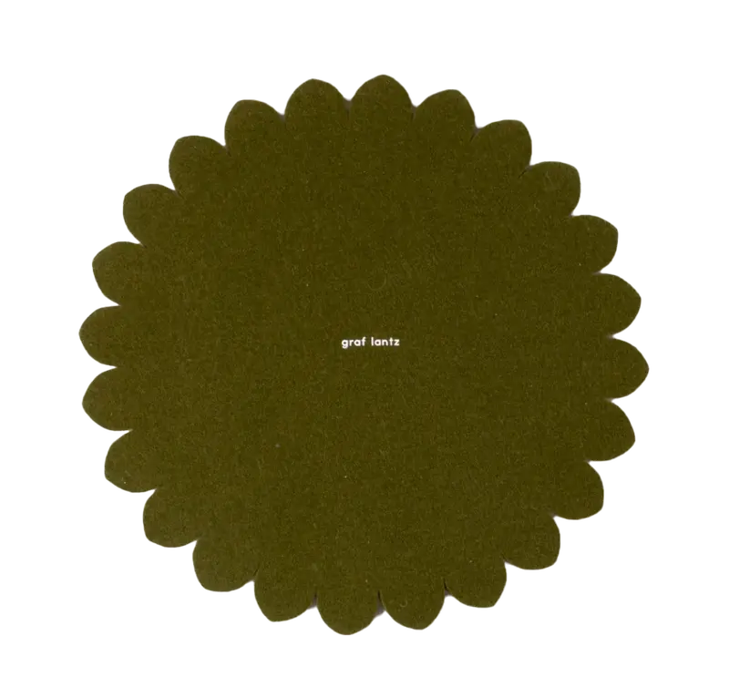Graf Lantz Moss Green Crest Trivet – 10-Inch Merino Wool Heat Protector 1