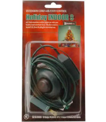 Green 9-Foot Christmas Light Extension Cord With Foot-Operated On/Off Switch 1