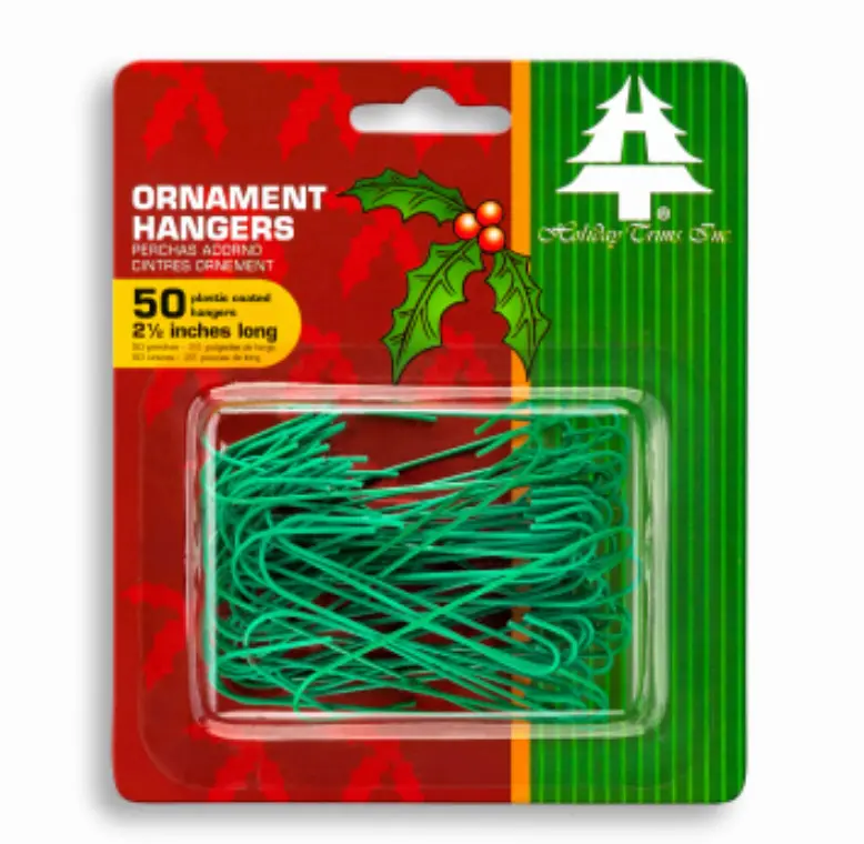 Green Christmas Ornament Hangers – 2.5-Inch Hooks, 50-Pack 1