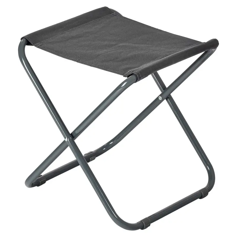 Grey Fabric-Padded Folding Stool – Compact & Comfortable 1