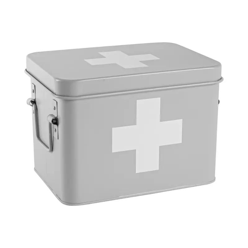 Grey Retro-Style Vintage First Aid Tin 1