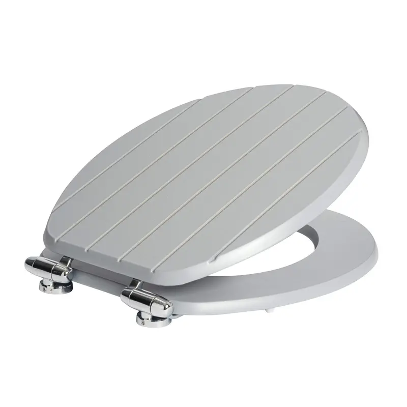 Grey Tongue-And-Groove Soft-Close Toilet Seat 1