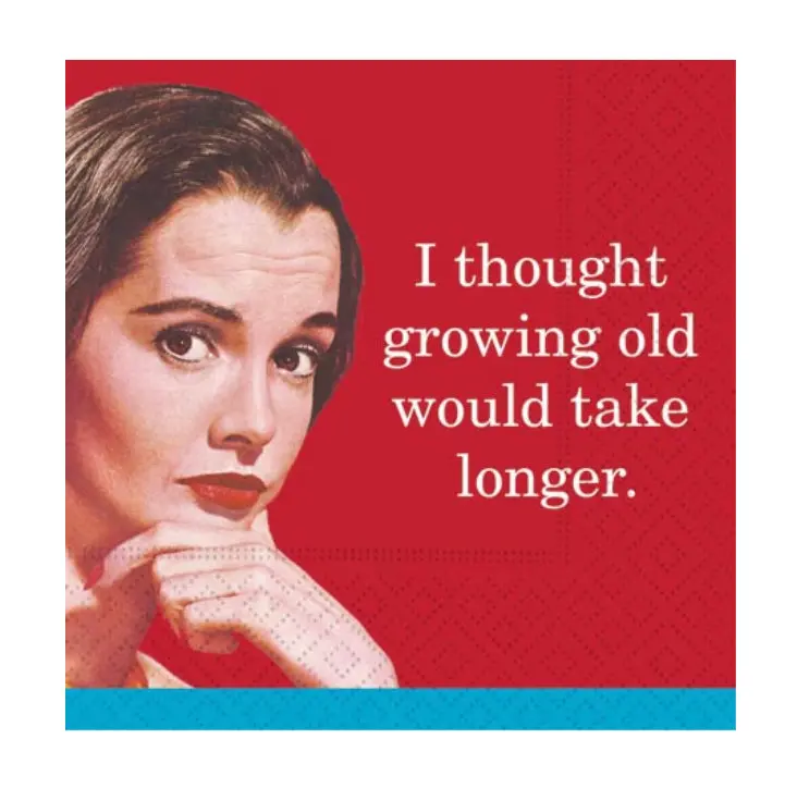 'Growing Old' Humorous Beverage Napkin Set – 20-Pack 1