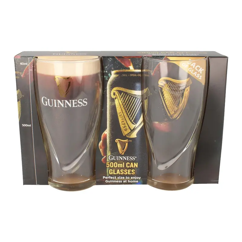 Guinness 500Ml Embossed Can-Style Glass Pair – Modern Craft Look 1