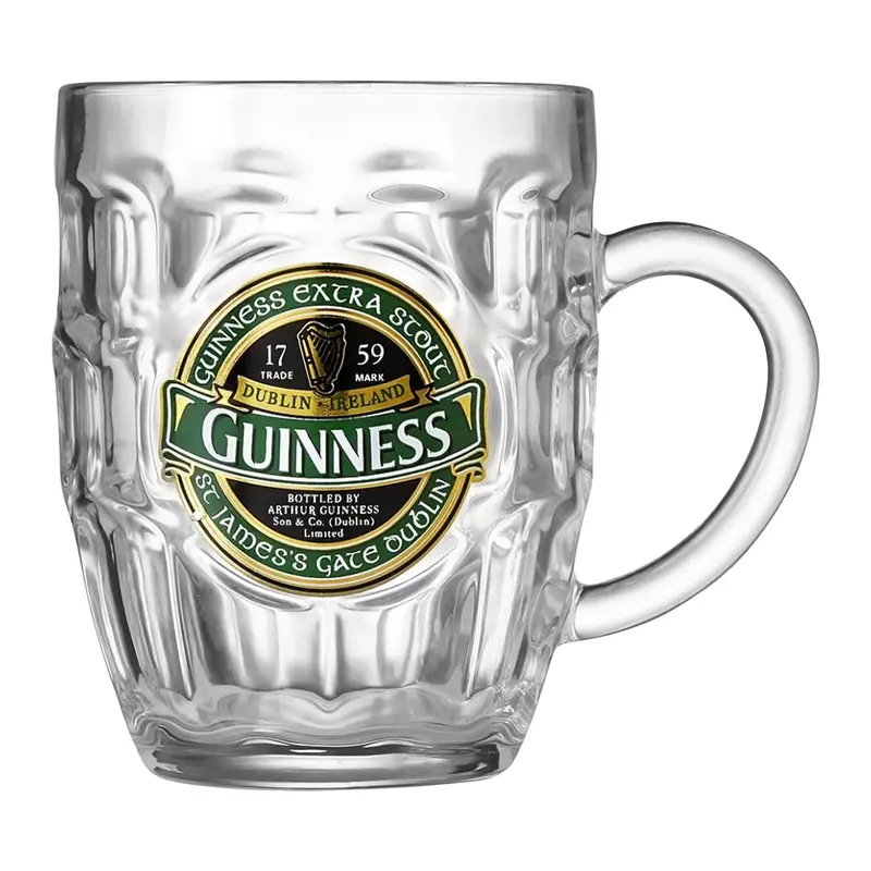 Guinness Ireland Tankard With Embossed Badge – Premium Bar Accessory 1