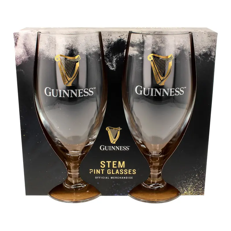 Guinness Stemmed Pint Glass Pair – Authentic Draft Experience 1
