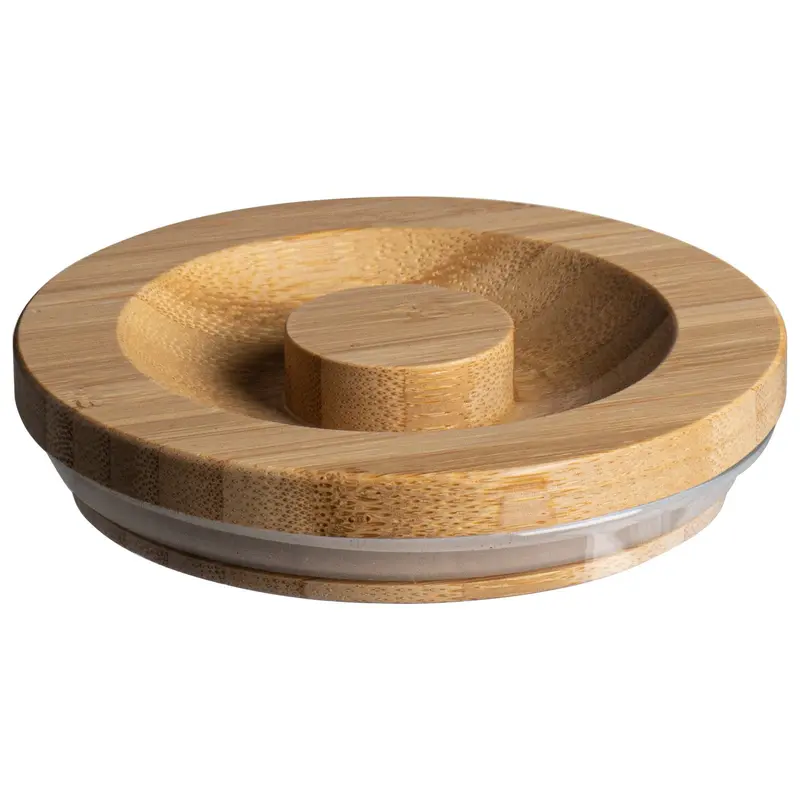 Hand-Carved 10Cm Scandinavian Wooden Jar Lid 1
