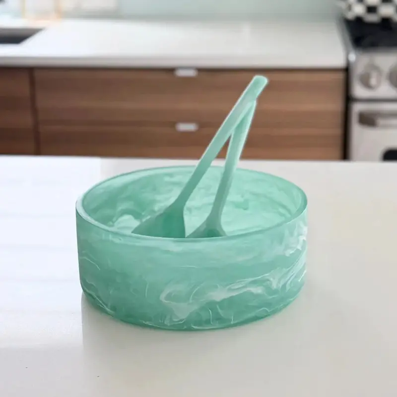 Handcrafted Resin Salad Bowl – Organic Textured Design 1