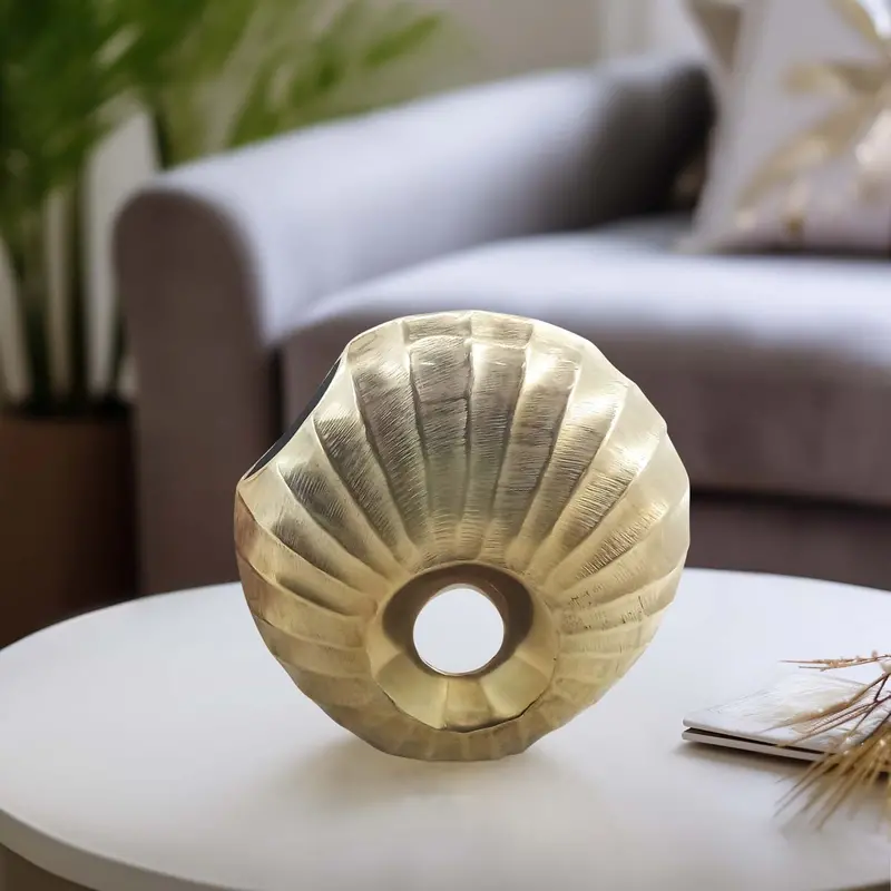 Haven Gold Metal Decorative Vase – Blu By Sabavi Home 1