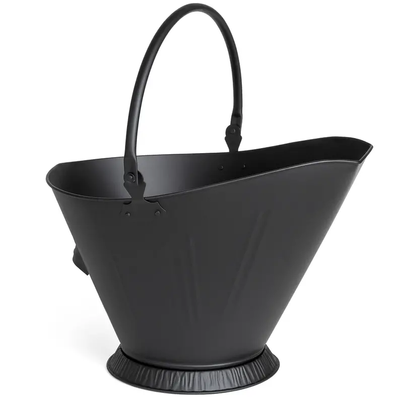 Heavy-Duty Metal Fireplace Ash Bucket With Ergonomic Handles 1