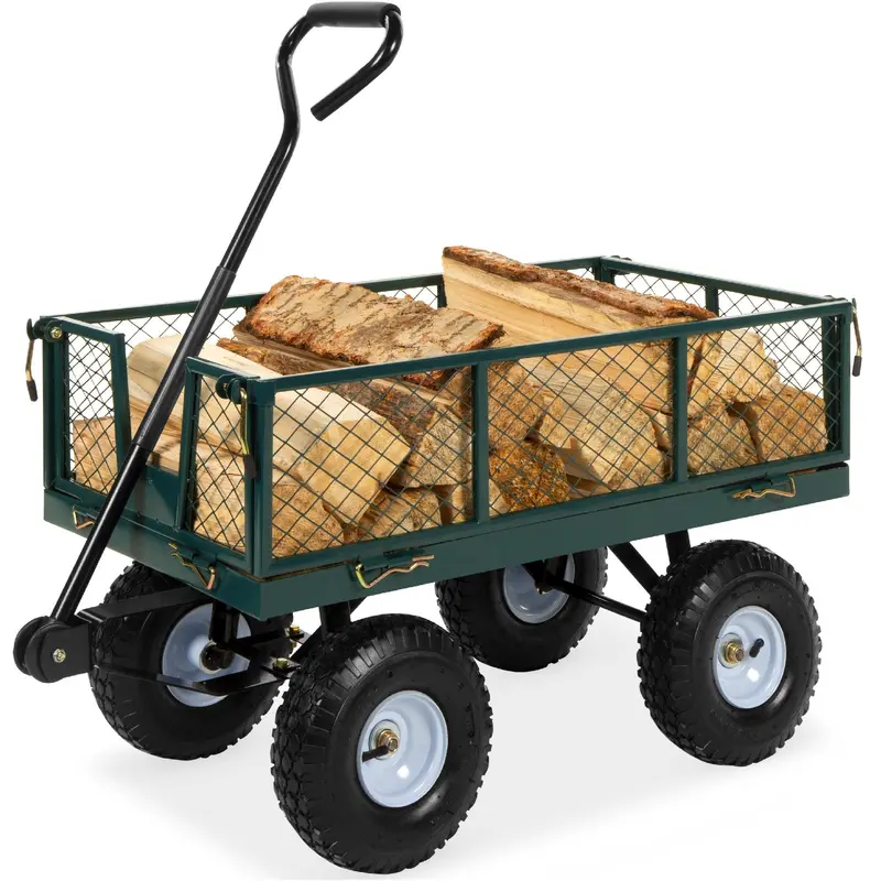 Heavy-Duty Steel Utility Garden Cart With 400-Pound Capacity And Detachable Sides 1