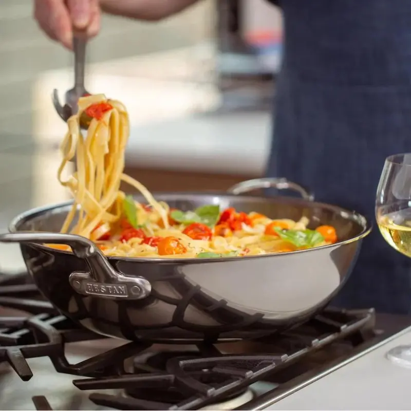 Hestan Nanobond Titanium 14-Inch Chef’S Pan With Helper Handle 1