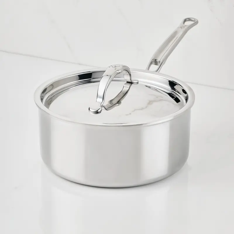 Hestan Probond Luxe 3-Quart Stainless Steel Saucepan With Tempered Glass Lid 1