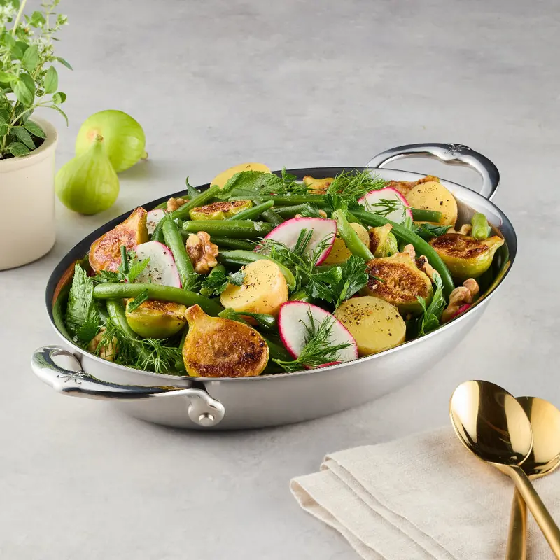 Hestan Provisions 2-Quart Oval Au Gratin Dish – Clad Stainless Steel Baking Dish 1